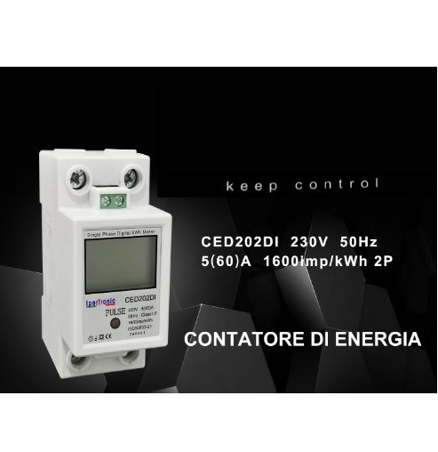 Misuratore di Consumo Contascatti Digitale 2 Moduli